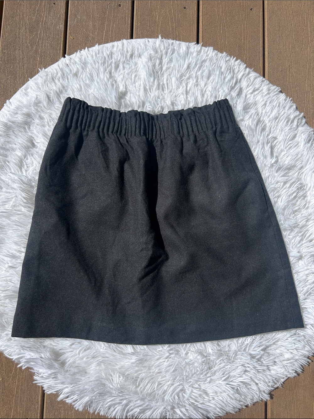 J. Crew Black Wool Blend A-Line Pull On Skirt Elastic Waist Size 2